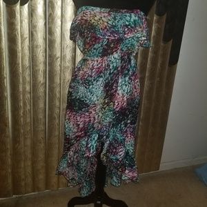 Poetry Multi Print High Low Dress